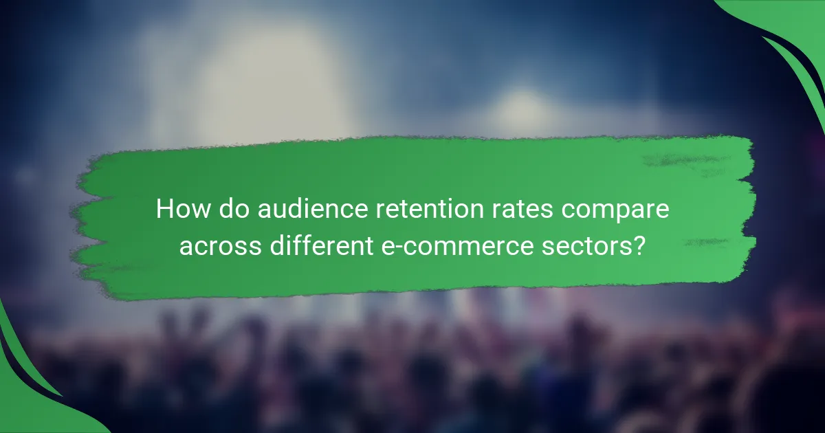 How do audience retention rates compare across different e-commerce sectors?