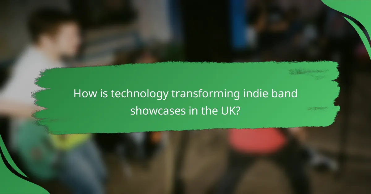 How is technology transforming indie band showcases in the UK?
