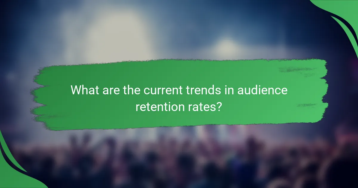 What are the current trends in audience retention rates?
