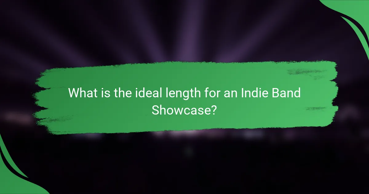 What is the ideal length for an Indie Band Showcase?